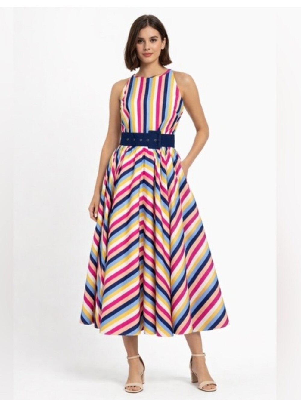 J Crew Multicolor Midi Cotton Dress